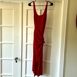 Red reformation wrap dress